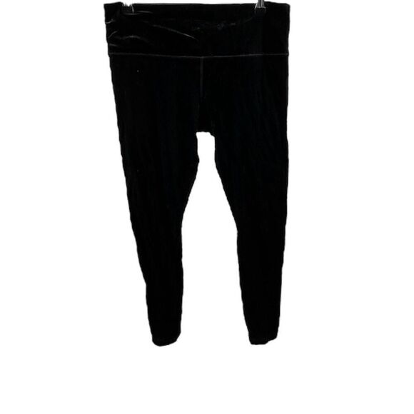 Athleta Elation Velvet Navy Leggings Size L - Picture 1 of 5